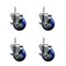 Service Caster 35 Inch Blue Polyurethane Wheel Swivel 58 Inch Threaded Stem Caster Set with Brake SCC SCC-TS20S3514-PPUB-BLUE-TLB-58212-4 - alternate 1